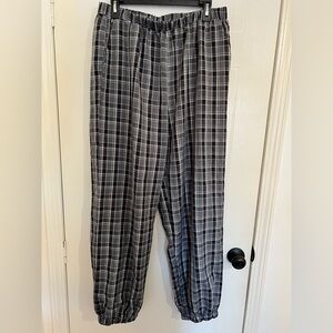 Black and Gray Plaid Pants